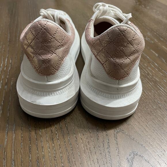 M. Valentina Sneakers Womens Size 9 Y2K Platform Chunky White Pink Shimmer - Picture 3 of 6